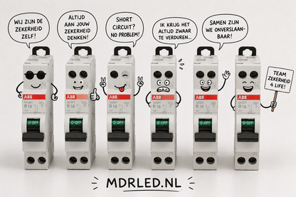 ABB B16 Installatieautomaat 1P+N 6kA Haf Serie – Set van 6