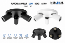 PLAFONDARMATUUR | luna| ROND | 3xGU10 | ZWART
