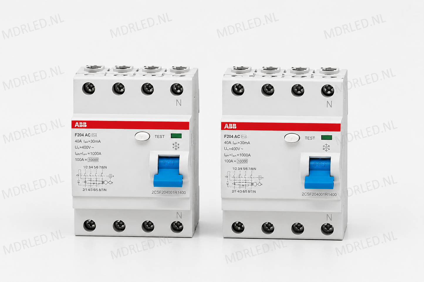 ABB Aardlekschakelaar 40A 30mA Type A 4P – Set van 2 stuks