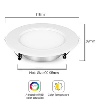 Oprawa sufitowa LED MI-LIGHT RGB+CCT 6 W MDRLED®