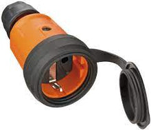Kupplungsstecker, Gerade, 16A, Orange, IP44, Wasserdicht, Mit Durchführungstülle, Schraubklemme MDRLED®