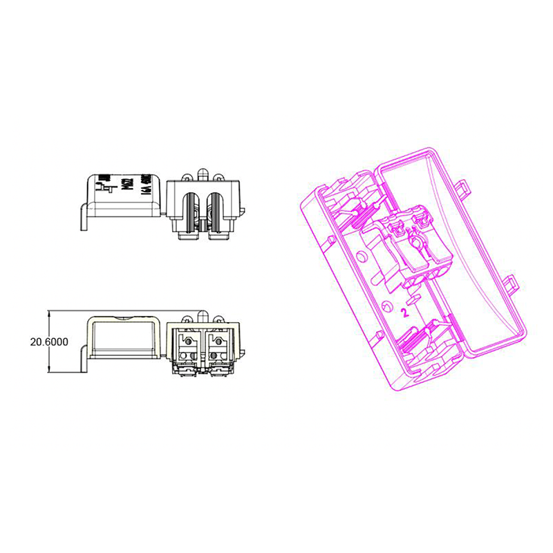 KABELDOOS  INCL. CONNECTOR  2 ADERIG 10 stuks MDRLED®