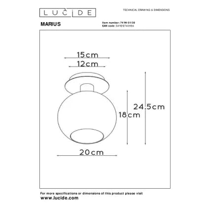 Lampa sufitowa Lucid Marius czarna Ø20cm E27 MDRLED®