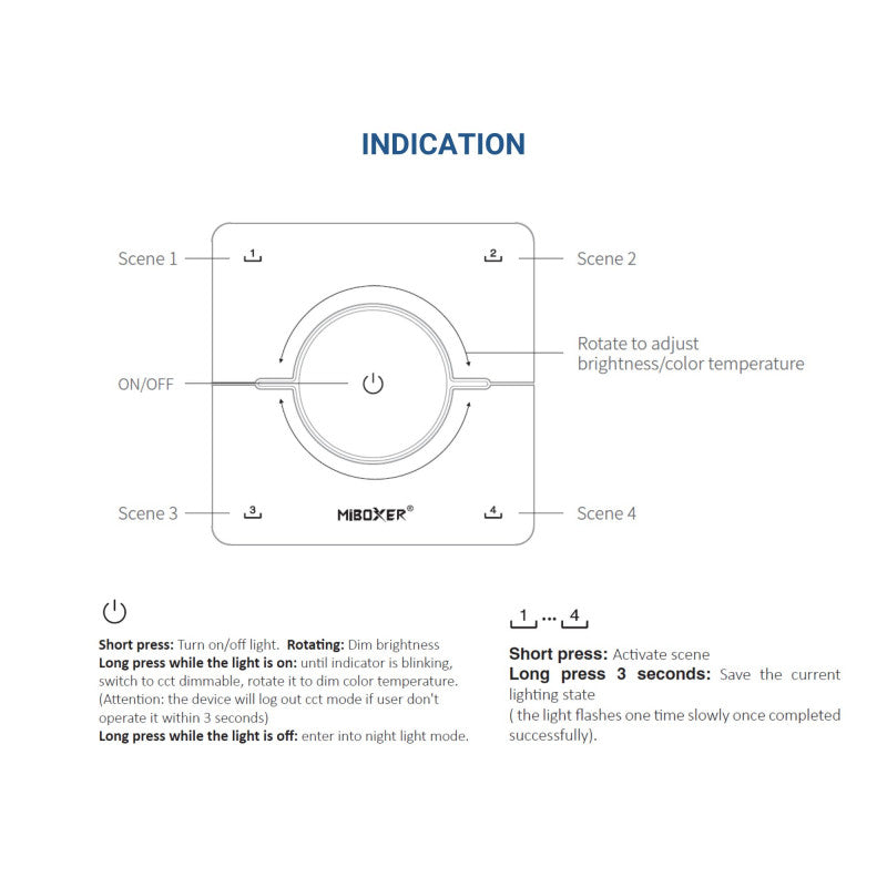 MI-LIGHT FERNBEDIENUNG CCT SCHWARZ