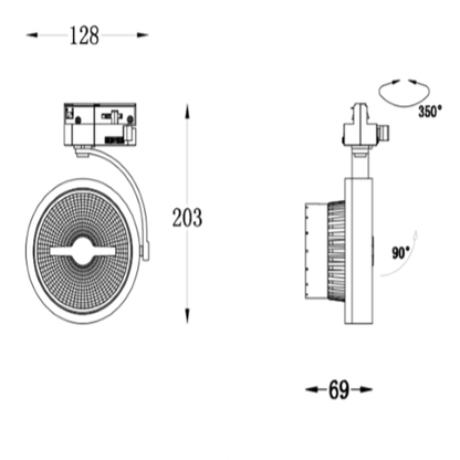 3-Fase Railspot 15W Zwart | MDRLED® | Dimbaar | 2700K / 4000K | CRI>94Ra =