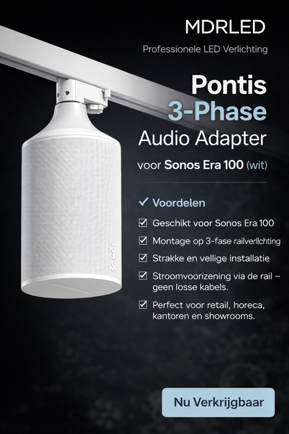 SONOS Beugel Era 100 3-fase audioadapter WIT of ZWART ACTIE MDRLED®