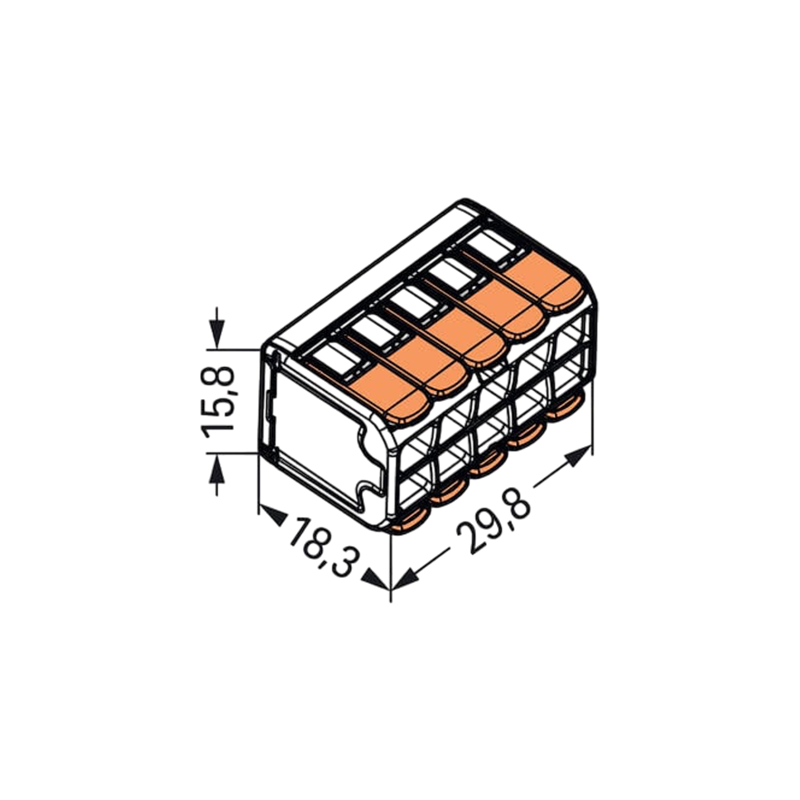 WAGO® Lasklem 10-voudig | 0.2–4.0 mm² | 32A | Per 15 stuks