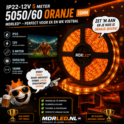 IP22-12V 5 METER 5050/60 ORANGE 16MM MDRLED®