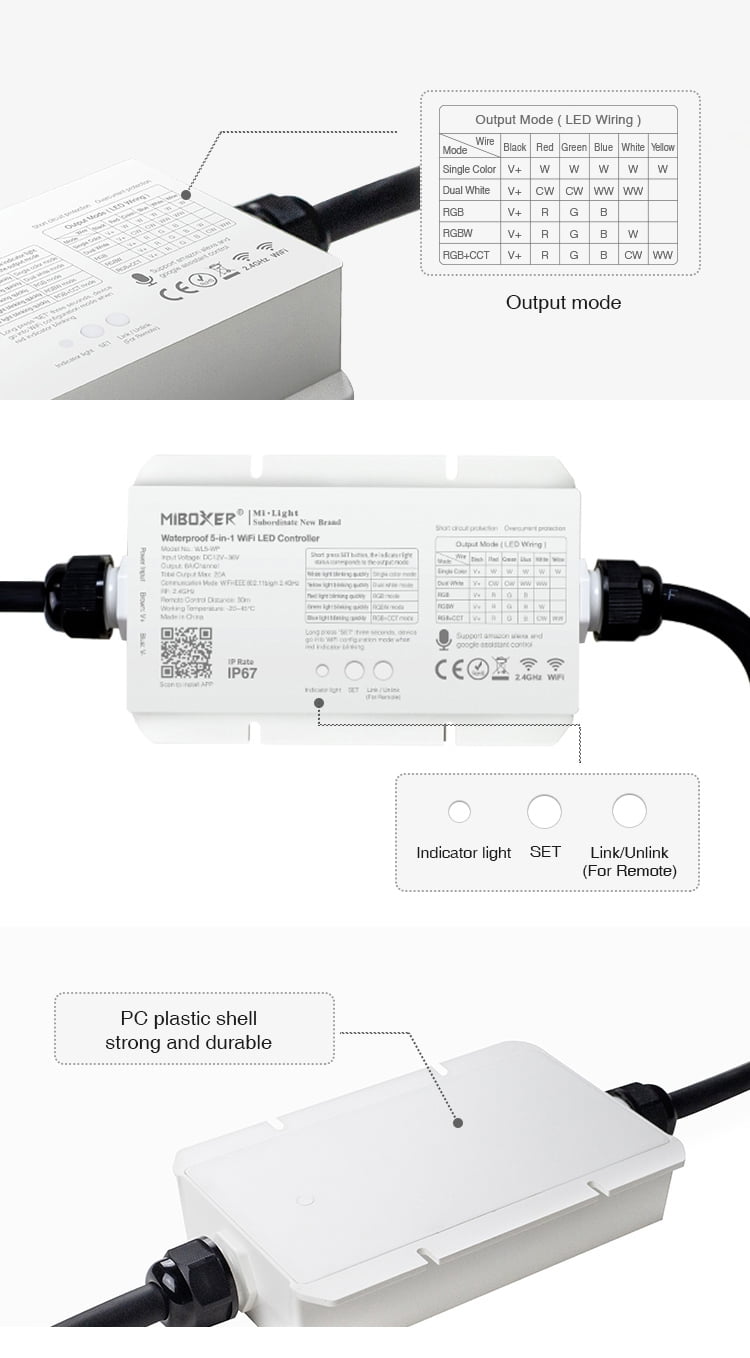 Kontroler RGB+CCT MI-LIGHT 4-strefowy MDRLED®