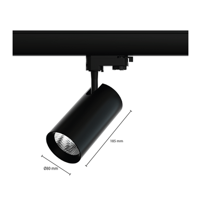 3-PHASEN-SCHIENENSTRAHLER 20W SCHWARZ 3000K,4000K MDRLED®