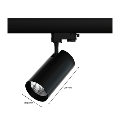 3-Phasen-Stromschienenstrahler 30W Schwarz 3000K 4000K MDRLED®