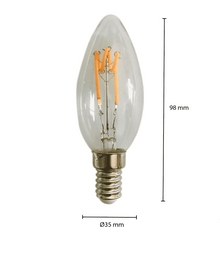 LED Gloeidraad E14 KAARS DIMBAAR CLEAR 1.6: Warme Gloed met Moderne Efficiëntie MDRLED®