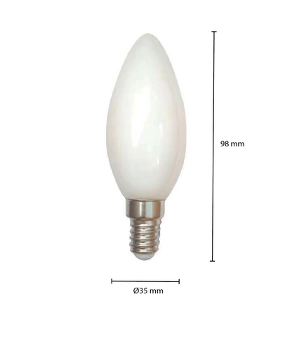 LED Gloeidraad E14 KAARS MILKY 1,6W MDRLED®