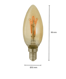 LED Filament E14 Kaars Amber 1.6MDRLED®