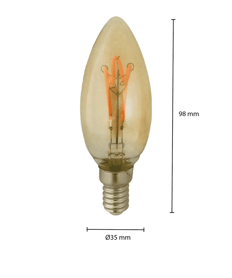 Żarnik LED E14 Świeca Bursztynowa 1.6MDRLED®