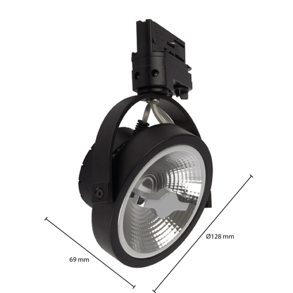 3 FASE RAILSPOT 12 Watt ZWART DIM2WARM. MDRLED®