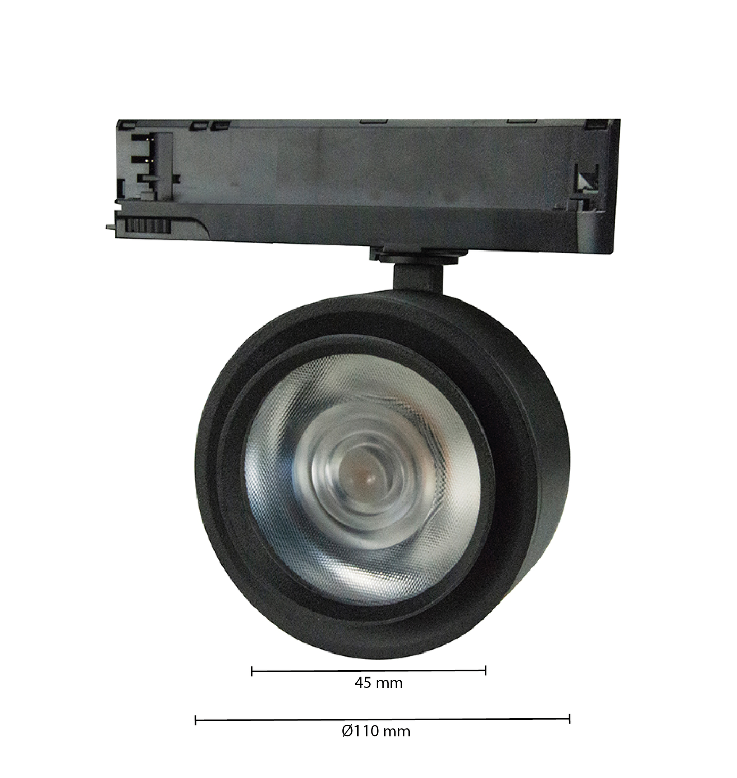 3-FASE RAILSPOT 30W ZWART 4000K ZOOMABLE 20°-40° MDRLED®=