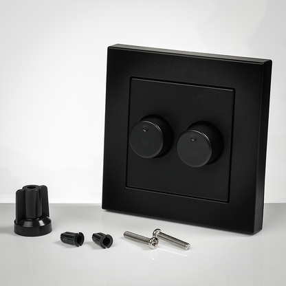 DUO DIMMER AFDEKPLAAT  MATZWART  ION INDUSTRIES