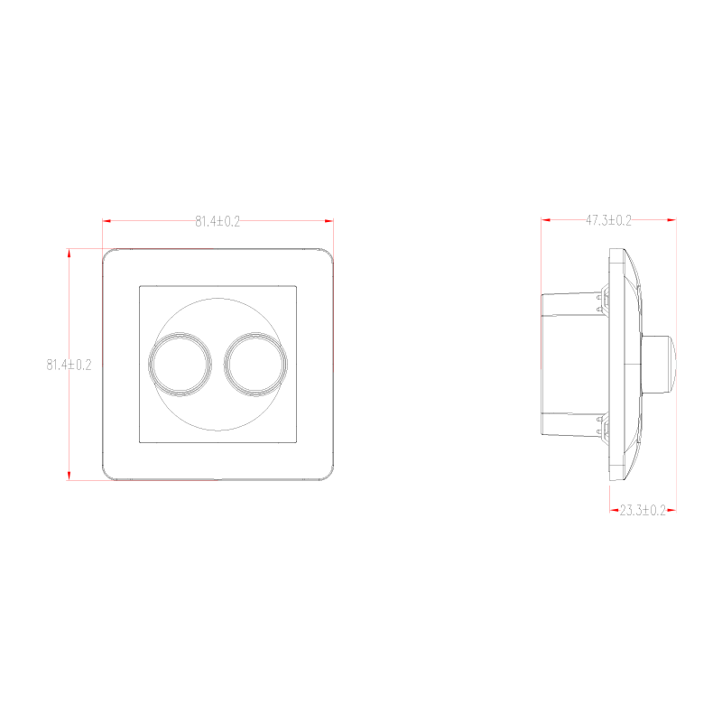 Duo-Dimmer Abdeckrahmen passend für Duo-Dimmer (DM075) MDRLED® 