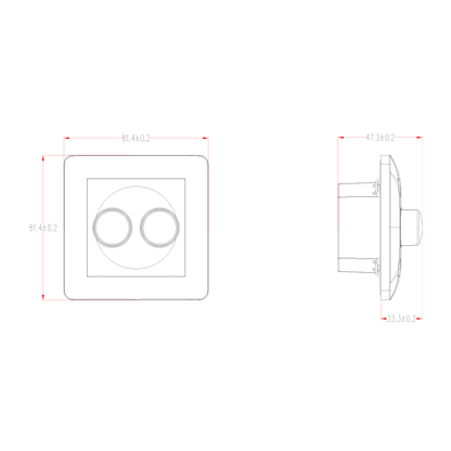 Duo-Dimmer Abdeckrahmen passend für Duo-Dimmer (DM075) MDRLED® 