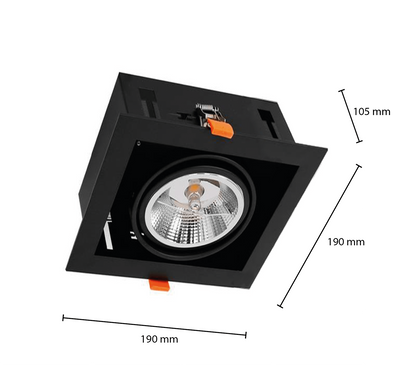 AR111 Einzelne Einbauleuchte - Stilvolles Schwarz - WEISS MDRLED®