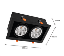 AR111 Doppelleuchte SCHWARZ-WEISS-SCHWARZ/WEISS MDRLED®