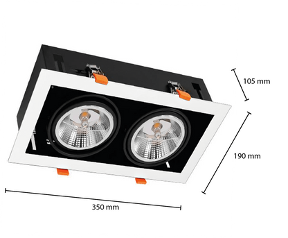 AR111 DOPPELLEUCHTE SCHWARZ/WEISS MDRLED®
