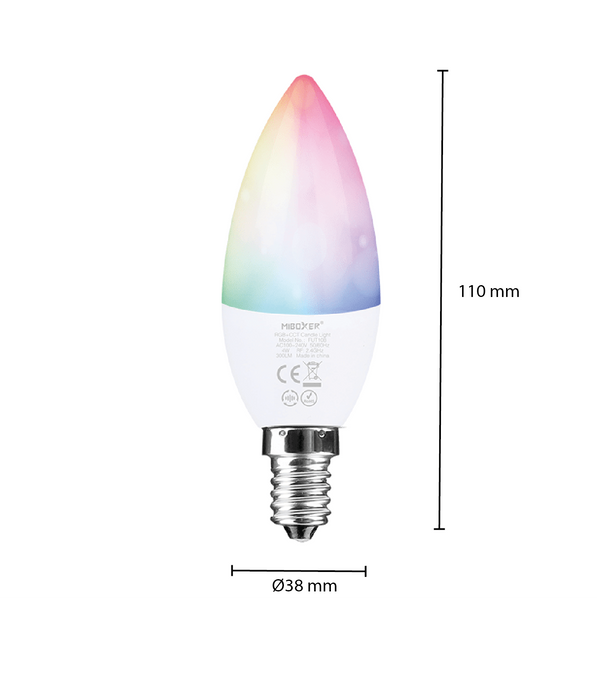 MI-LIGHT E14 Lampa LED 4W RGB+CCT - Ściemnialna, 50 000 godzin świecenia MDRLED® 