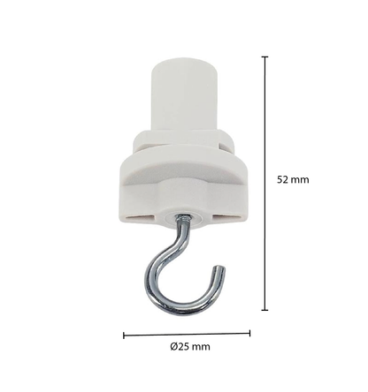 3-FASE ADAPTER MET HAAK WIT Roestvrij staal MDRLED®