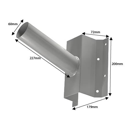 UCHWYT ŚCIENNY Ø60MM SZARY MDRLED®