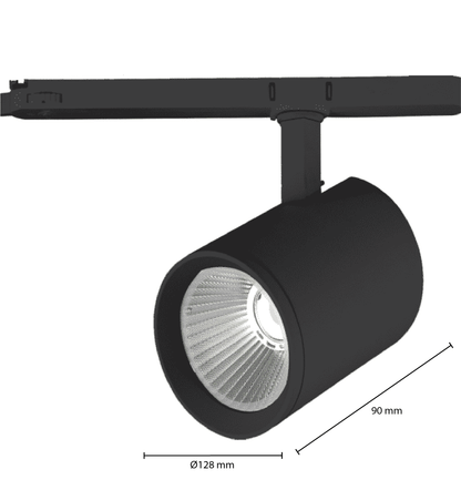 RAILSPOT SCHWARZ 4000K 30W 38° 3 PHASE CRI&gt;9 MDRLED®