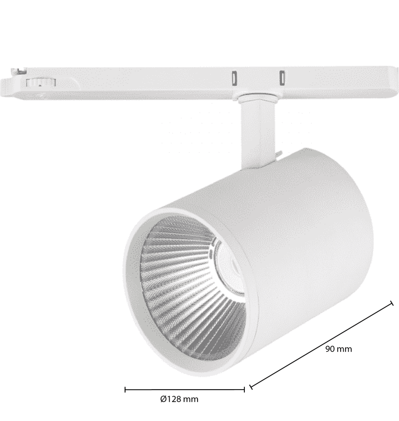 RAILSPOT WHITE 30W 38° 3 FAZY CRI&gt;97 3000K-4000K MDRLED®