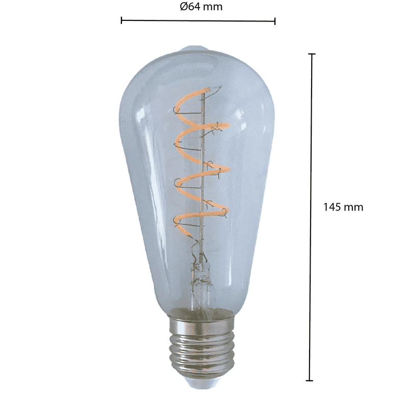 FILAMENT E27 EDISON ŚCIEMNIANA PRZEŹROCZYSTA 4W 2200K MDRLED®