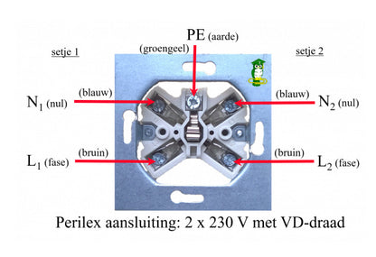 Perilex aansluitkabel tot 11000 watt - 5 ader - 5x2.5mm -  3 t/m 10 meter  MDR LED®