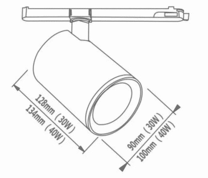 RAILSPOT BLACK -3000K 40W 38° 3 FAZY CRI&gt;97 MDRLED®